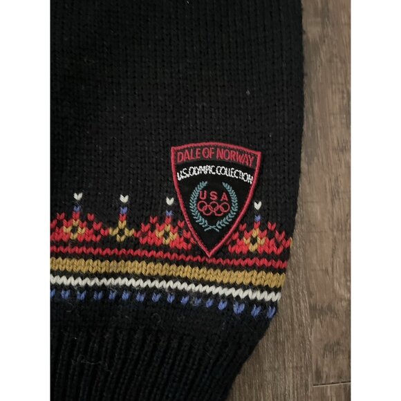 Dale of Norway Wool Sweater Womens Size 12 Fair Isle USA Olympic Tag Snowflake - Picture 7 of 12